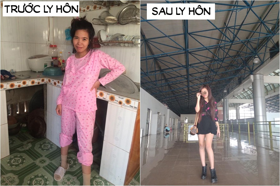 loat anh truoc va sau ly hon phu nu cang dau kho cang xinh dep xuat sac