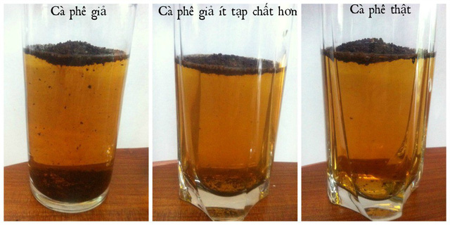 chi can 2 ly nuoc la kiem tra nhanh duoc ca phe nguyen chat hay co doc chat