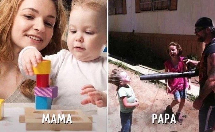 su khac biet mot troi mot vuc giua bo va me khi trong con
