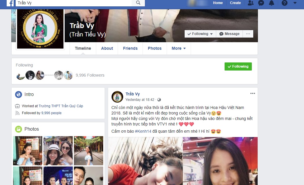 Facebook Tân Hoa hậu Trần Tiểu Vy tăng follow chóng mặt chỉ sau ít phút đăng quang facebook tan hoa hau tran tieu vy tang follow chong mat chi sau it phut dang quang