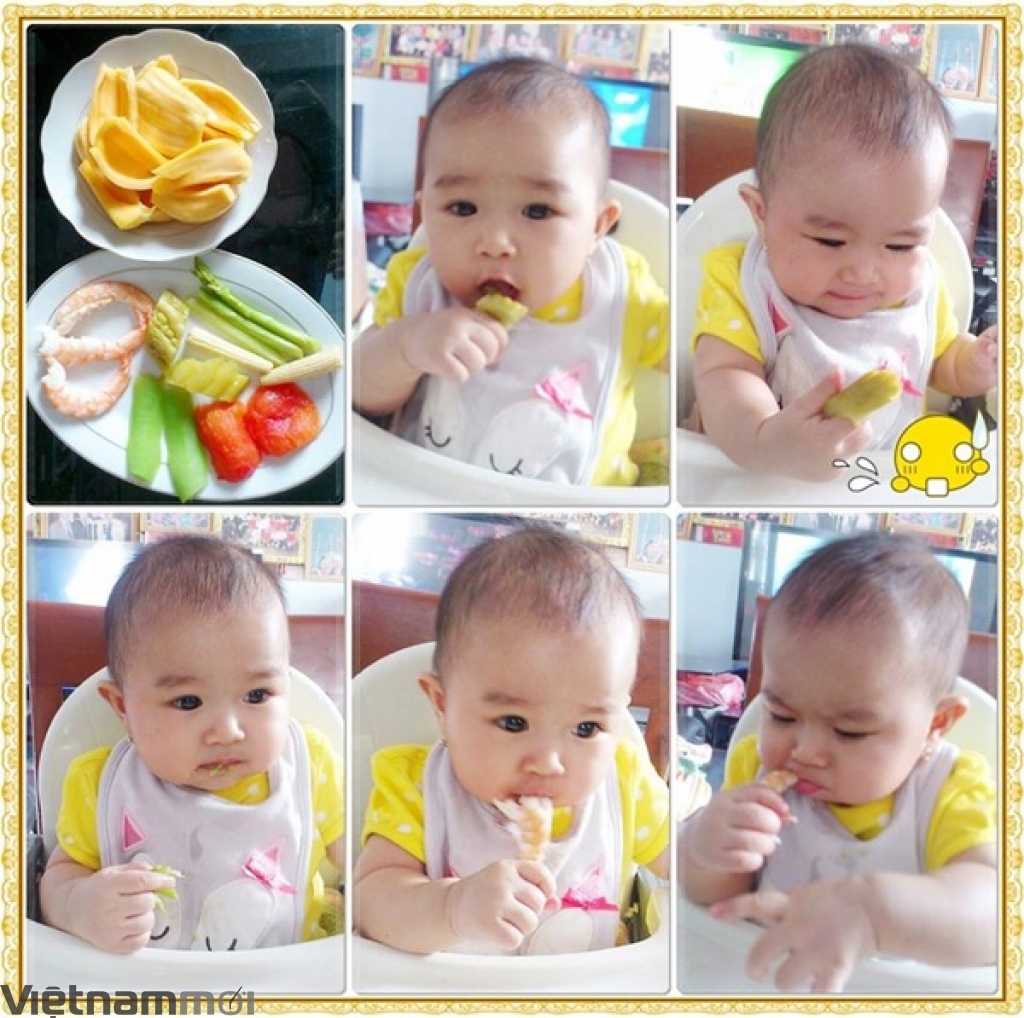 me 8x lam mon an ngo nghinh tri chung bieng an cho con
