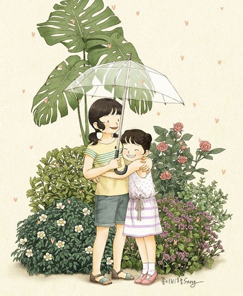tuoi tho du doi cua chi va em gai duoi net ve cua hoa si han quoc