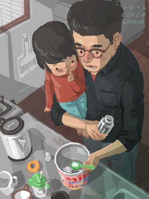 bo don than ve tranh ve nhung khoanh khac tran ngap tinh yeu ben con