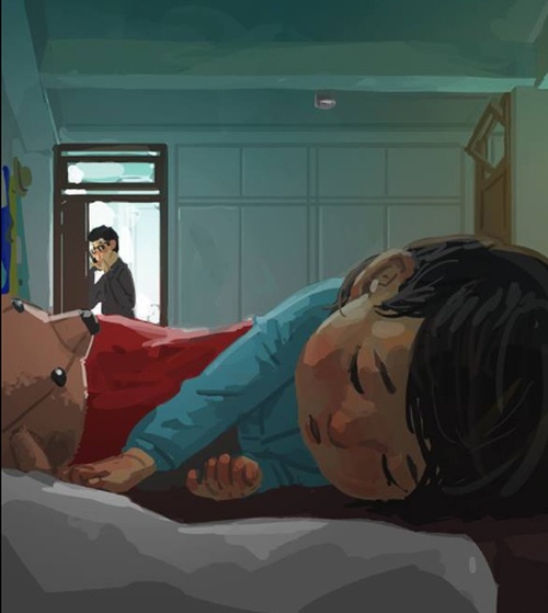 bo don than ve tranh ve nhung khoanh khac tran ngap tinh yeu ben con