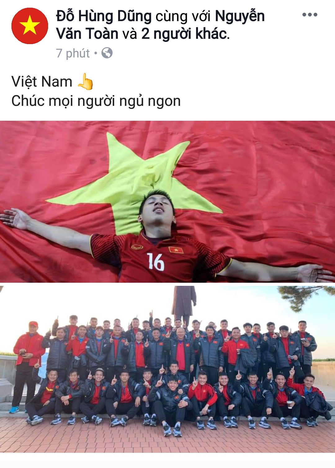 cau thu doi tuyen viet nam chia se gi tren mang xa hoi sau khi gianh chuc vo dich aff cup 2018