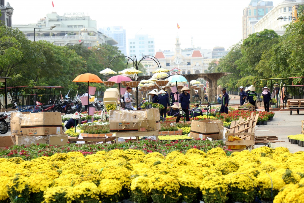 Hé lộ những hình ảnh đầu tiên về đường hoa Nguyễn Huệ Tết Kỷ Hợi 2019 he lo nhung hinh anh dau tien ve duong hoa nguyen hue dip tet am lich 2019