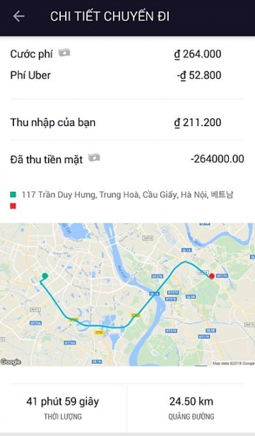 sap chia tay uber duoc dua hon 2 trieu dong cho 24km duong nhung tai xe da hanh dong bat ngo khien khach like va nhieu nguoi cam phuc