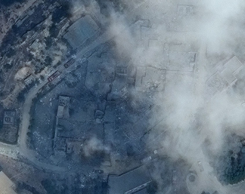 hinh anh cac muc tieu o syria truoc va sau khi bi mua ten lua cua lien quan bam nat