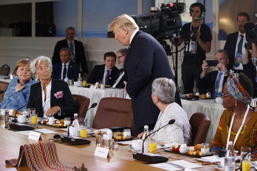 duc tung anh trump doi dau voi cac lanh dao g7