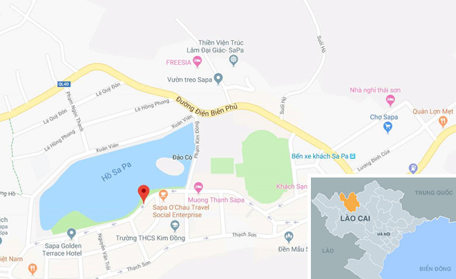 Xe hút bể phốt dập lửa khi ôtô khách bốc cháy ở Sa Pa xe hut be phot dap lua khi oto khach boc chay o sa pa