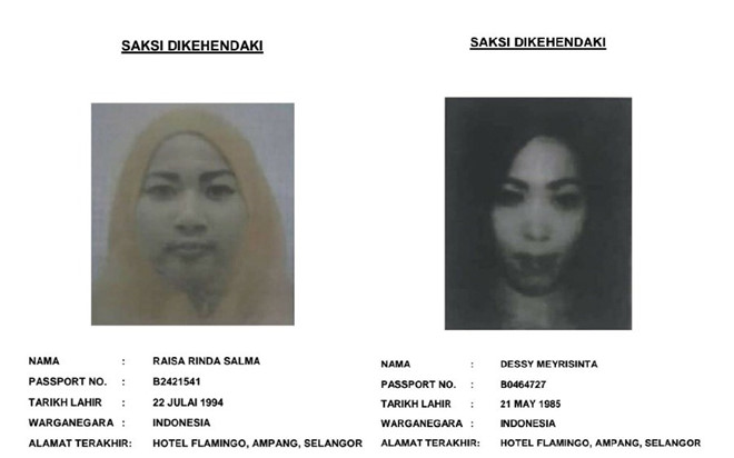 Truy tìm 2 phụ nữ Indonesia làm nhân chứng nghi án Kim Jong Nam truy tim 2 phu nu indonesia lam nhan chung nghi an kim jong nam