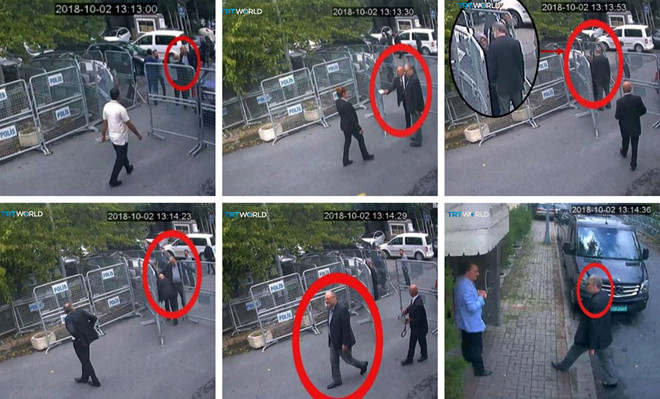 nhung hinh anh cuoi cung cua nha bao khashoggi truoc khi bi sat hai