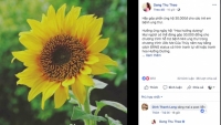 sao viet dang anh hoa huong duong tren facebook ung ho chi phi giup benh nhi ung thu