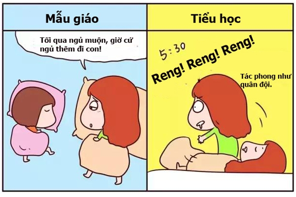 khac biet giua di hoc mau giao va di hoc tieu hoc