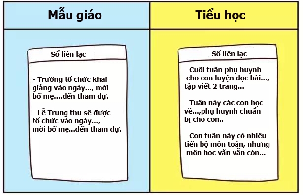 khac biet giua di hoc mau giao va di hoc tieu hoc