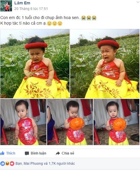 bieu cam dang yeu cua em be ben ho sen khien hoi ba me bim sua phat sot