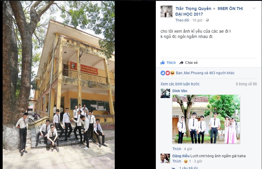 Sốt ruột chờ điểm thi, teen 99er đem ảnh kỉ yếu ra ngắm sot ruot cho diem thi teen 99 ers dem anh ki yeu ra ngam