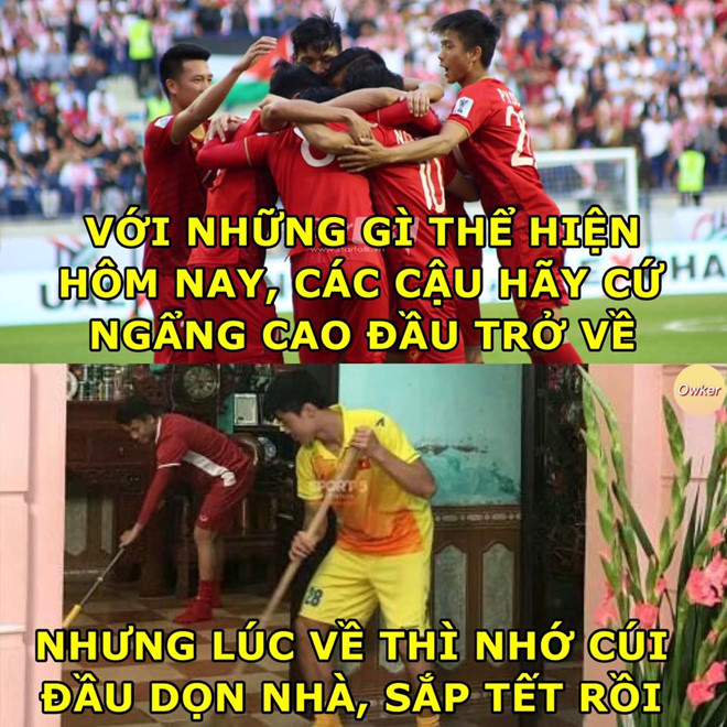 Ảnh chế thầy Park và tuyển Việt Nam cầm đào, bánh chưng về quê ăn Tết anh che thay park va tuyen viet nam cam dao banh chung ve que an tet