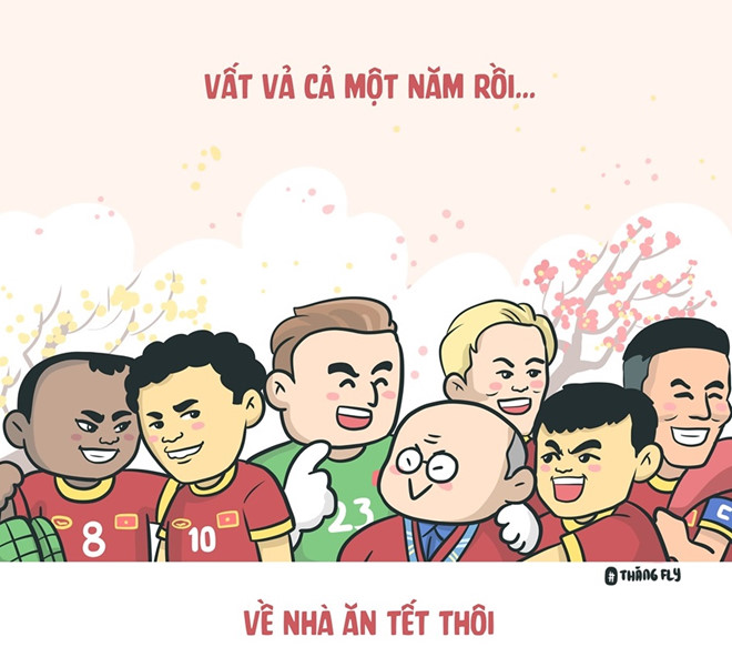 Ảnh chế thầy Park và tuyển Việt Nam cầm đào, bánh chưng về quê ăn Tết anh che thay park va tuyen viet nam cam dao banh chung ve que an tet