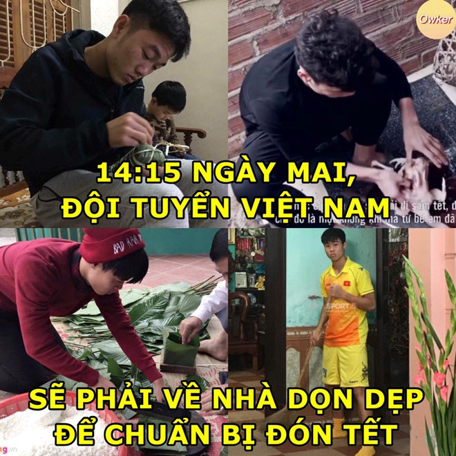 Ảnh chế thầy Park và tuyển Việt Nam cầm đào, bánh chưng về quê ăn Tết anh che thay park va tuyen viet nam cam dao banh chung ve que an tet