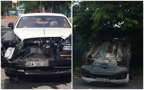 sieu xe rolls royce nat dau sau va cham voi xe honda crv