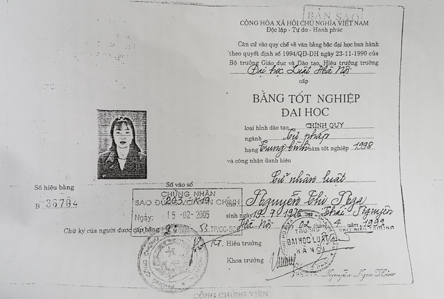 thai nguyen dang xem xet trach nhiem va xu ly ky luat voi tham phan dung bang cap 3 gia