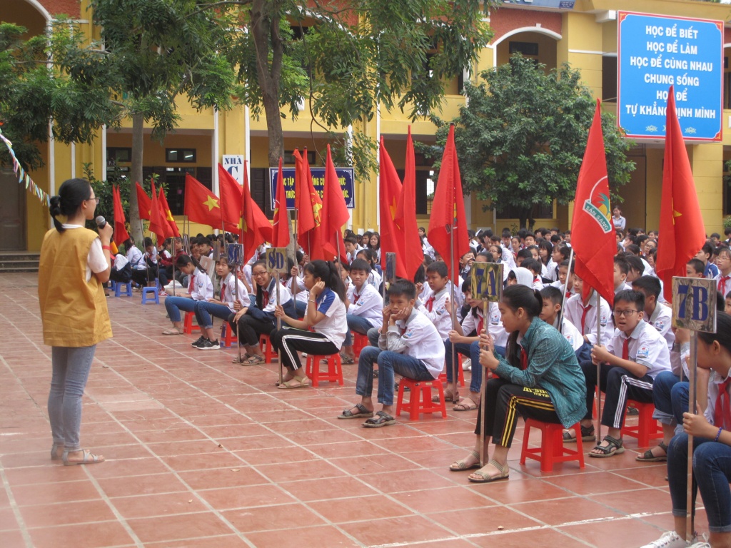 200 hoc sinh truong thcs duong lieu duoc tap huan phong chong chay no