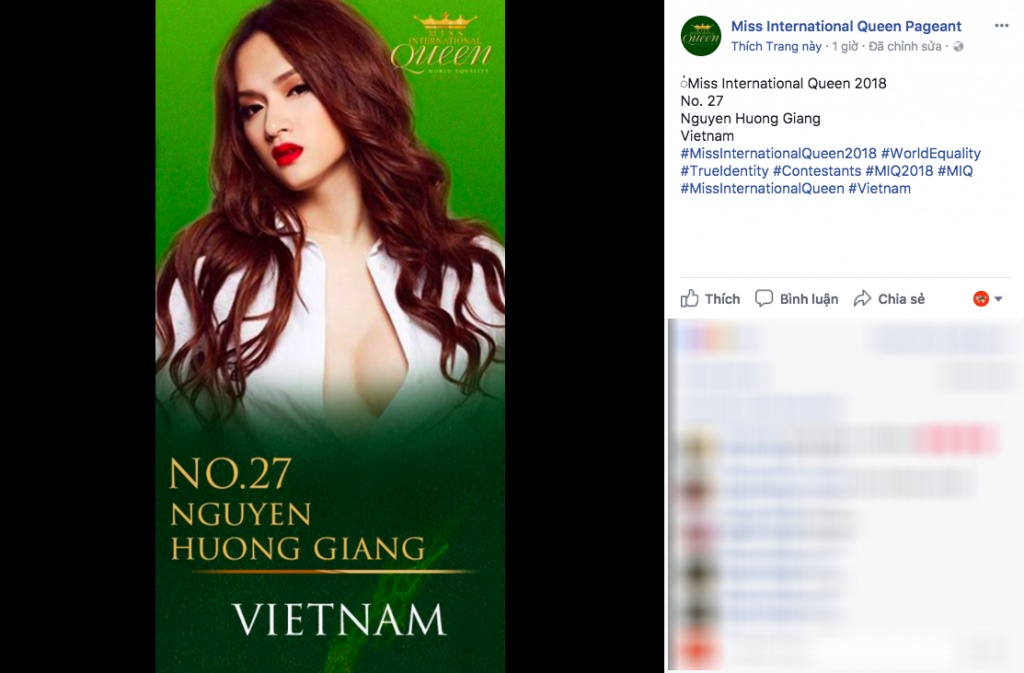 huong giang idol dai dien viet nam thi hoa hau chuyen gioi the gioi tai thai lan