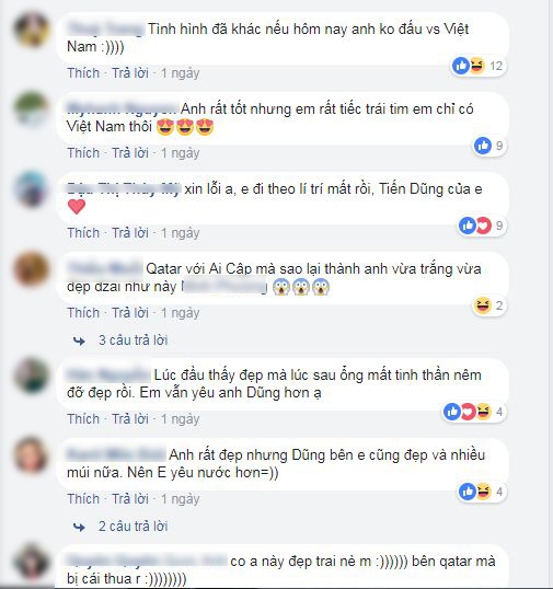 phan ung khong ngo cua fan u23 viet nam doi voi hotboy dep trai nhat doi qatar