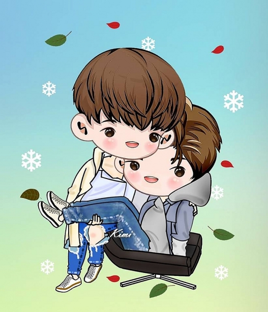 loat tranh chibi cuc de thuong ve dan sao phim dam my love by chance khien fan ngam mai khong chan