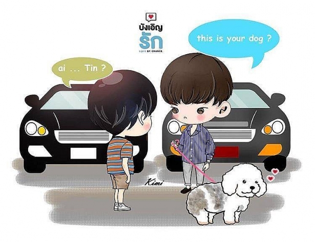 loat tranh chibi cuc de thuong ve dan sao phim dam my love by chance khien fan ngam mai khong chan