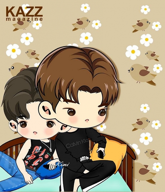 loat tranh chibi cuc de thuong ve dan sao phim dam my love by chance khien fan ngam mai khong chan