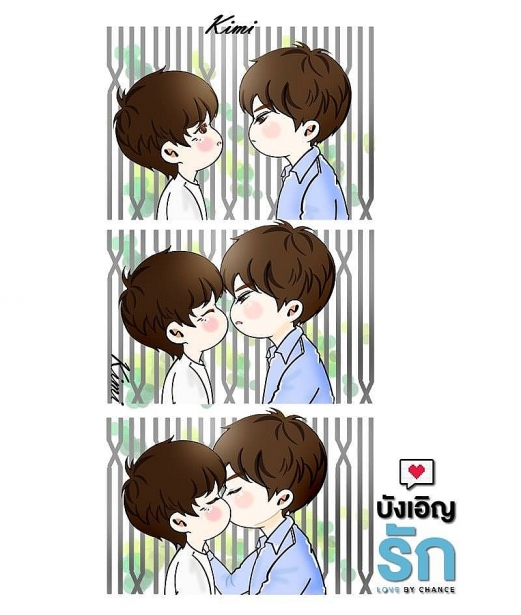 loat tranh chibi cuc de thuong ve dan sao phim dam my love by chance khien fan ngam mai khong chan
