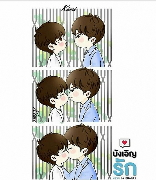 loat tranh chibi cuc de thuong ve dan sao phim dam my love by chance khien fan ngam mai khong chan