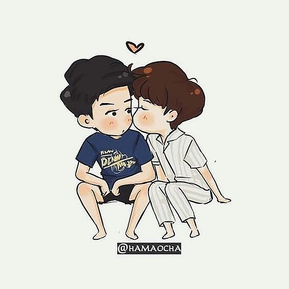 loat tranh chibi cuc de thuong ve dan sao phim dam my love by chance khien fan ngam mai khong chan