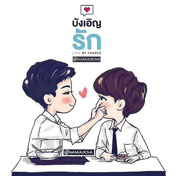 loat tranh chibi cuc de thuong ve dan sao phim dam my love by chance khien fan ngam mai khong chan