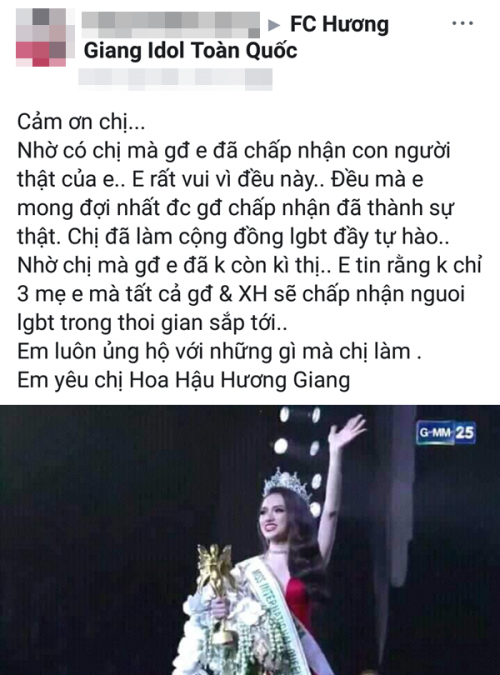 hoa hau huong giang son da ga doc thu fan nho chi ma gia dinh chap nhan gioi tinh that cua em