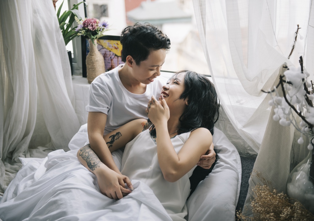 bo anh tinh mat ngot dep nhu giac mo cua cap dong gioi nu 9x