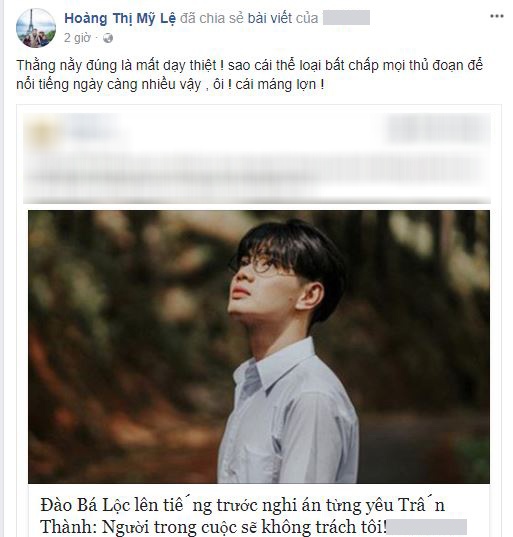 ca si my le gay gat cho rang dao ba loc la thang mat day
