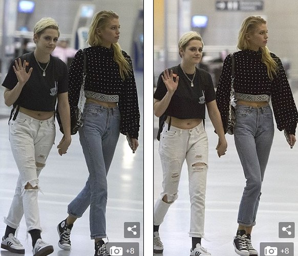 kristen stewart an mac sanh dieu nam tay ban gai dong gioi o san bay