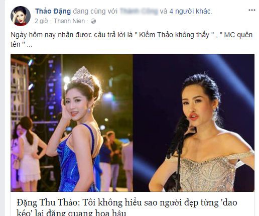 Bị tố vô ơn, chê nhan sắc người tiền nhiệm, Đặng Thu Thảo - Hoa hậu Đại dương 2014 phản ứng khiến nhiều người bất ngờ bi to vo on che nhan sac nguoi tien nhiem dang thu thao hoa hau dai duong 2014 phan ung khien nhieu nguoi bat ngo