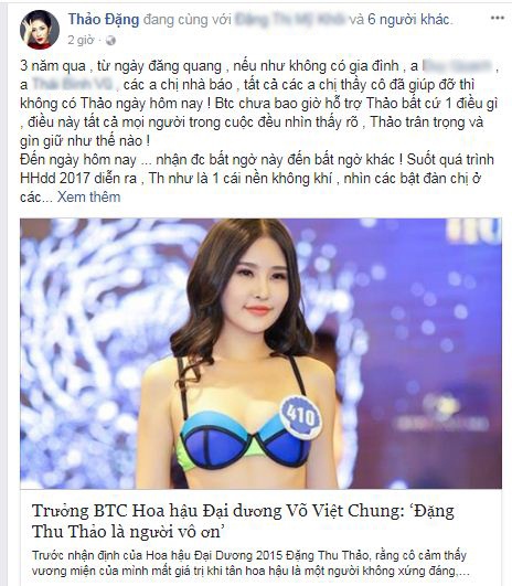 Bị tố vô ơn, chê nhan sắc người tiền nhiệm, Đặng Thu Thảo - Hoa hậu Đại dương 2014 phản ứng khiến nhiều người bất ngờ bi to vo on che nhan sac nguoi tien nhiem dang thu thao hoa hau dai duong 2014 phan ung khien nhieu nguoi bat ngo