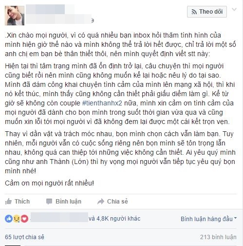 cap dong tinh nam dep nhat ha thanh bat ngo yeu tro lai sau khi tuyen bo chia tay