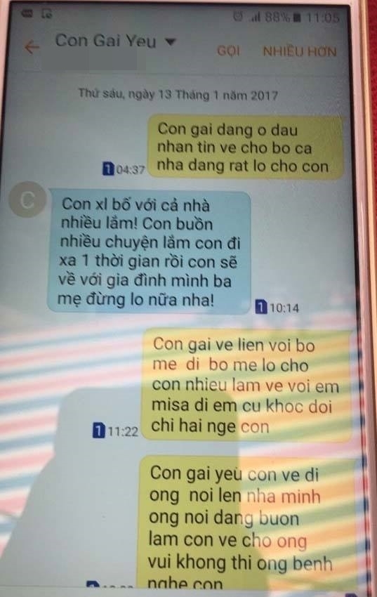 vu nu sinh 15 tuoi bi sat hai gia mao nan nhan nhan tin ve gia dinh