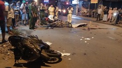 Va chạm liên hoàn nhiều xe máy trong đêm, 6 người thương vong