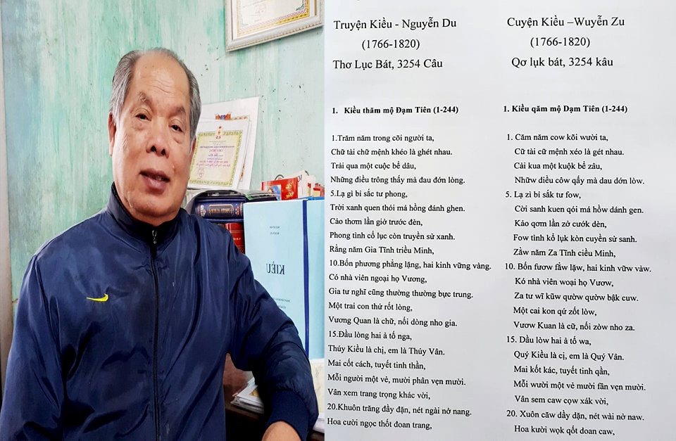 pgs bui hien danh gan 100 gio de viet truyen kieu theo chu cai tien moi