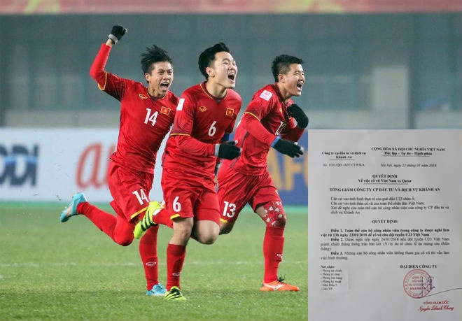 u23 viet nam ghi 1 ban thang nhan vien se duoc thuong 1 trieu dong