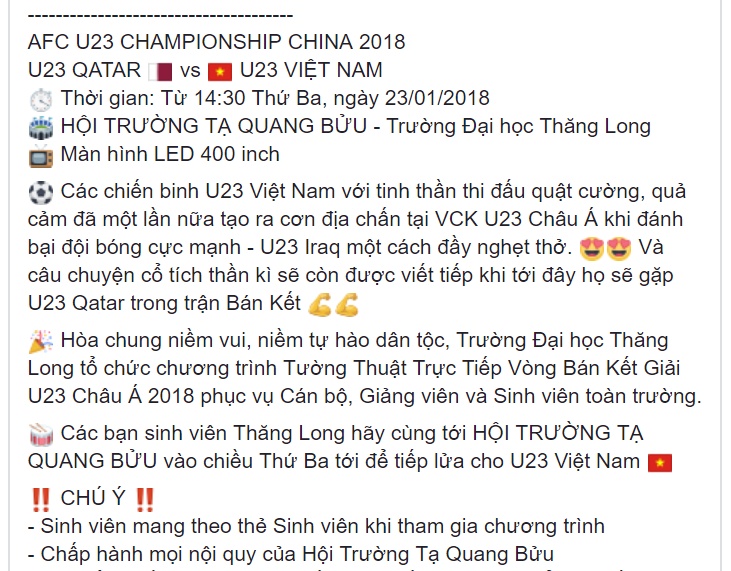 nhieu truong cho hoc sinh nghi hoc de co vu u23 viet nam da ban ket