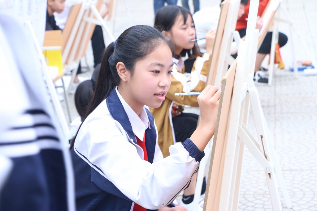 hang nghin hoc sinh ha noi tham gia goi banh chung lam tu thien dip tet nguyen dan 2019