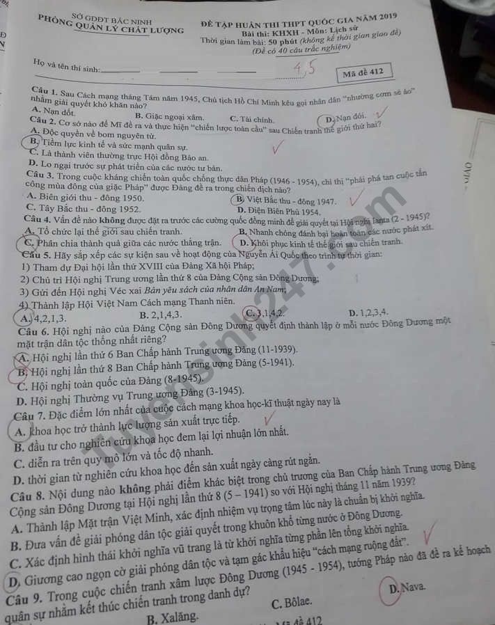 de thi thu thpt quoc gia 2019 mon lich su so gddt bac ninh